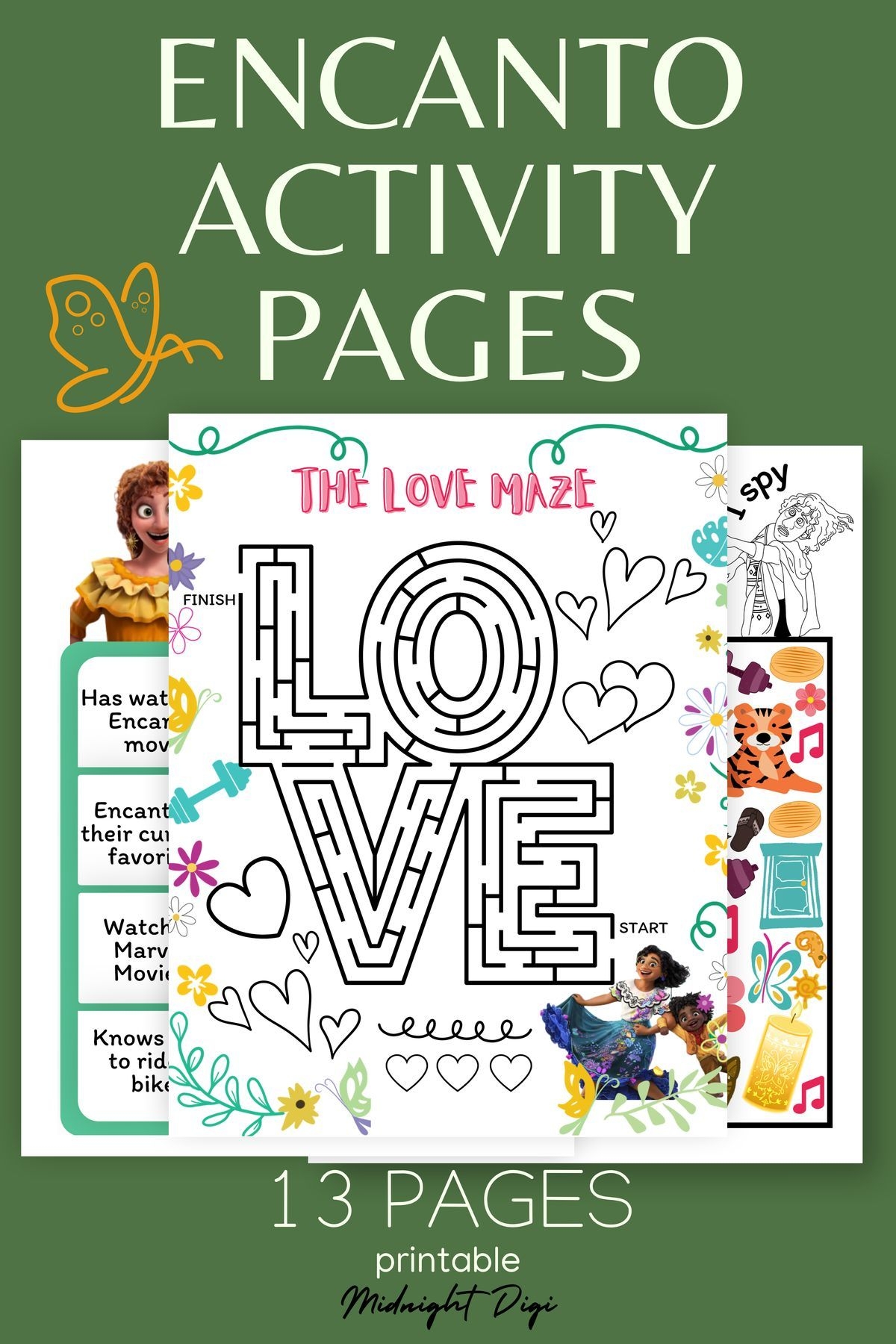 Printable Encanto Coloring Activity Pages Encanto Games Birthday