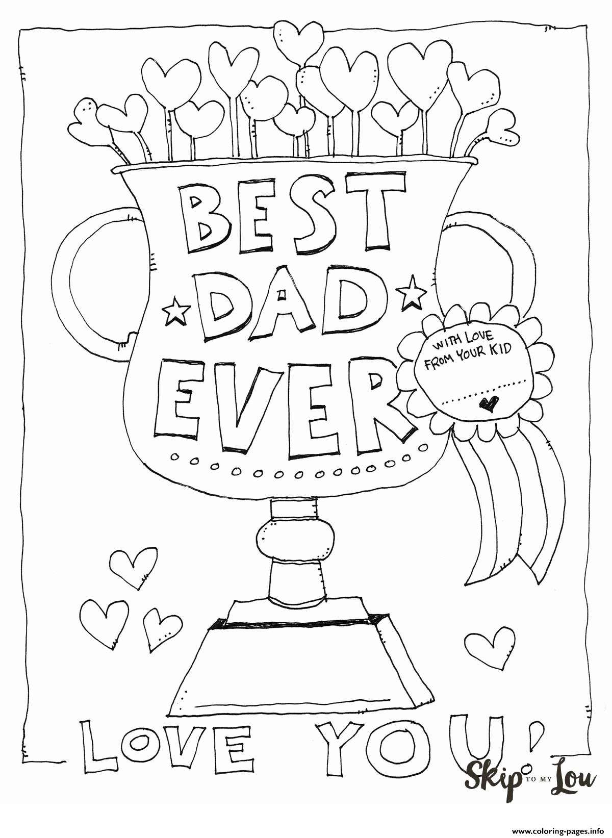 printable coloring fathers day card