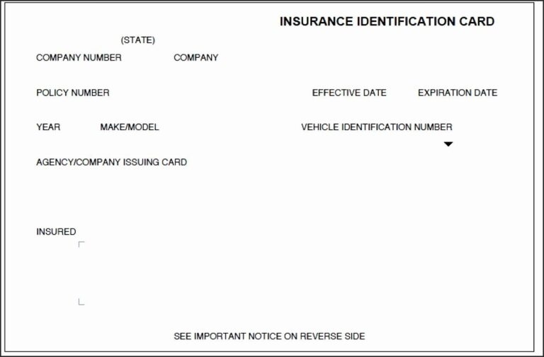 Printable Fillable Fake State Farm Insurance Card Template Fillable 