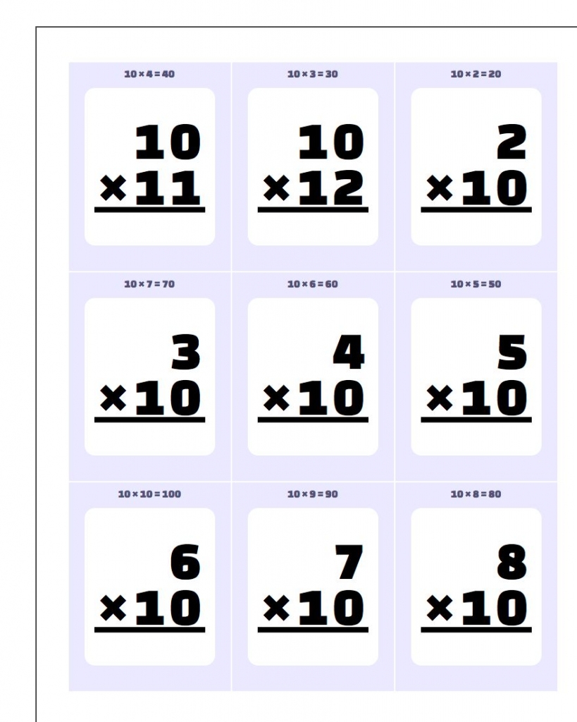 printable flash cards math