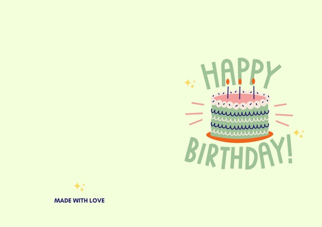 Printable Foldable Birthday Card Template