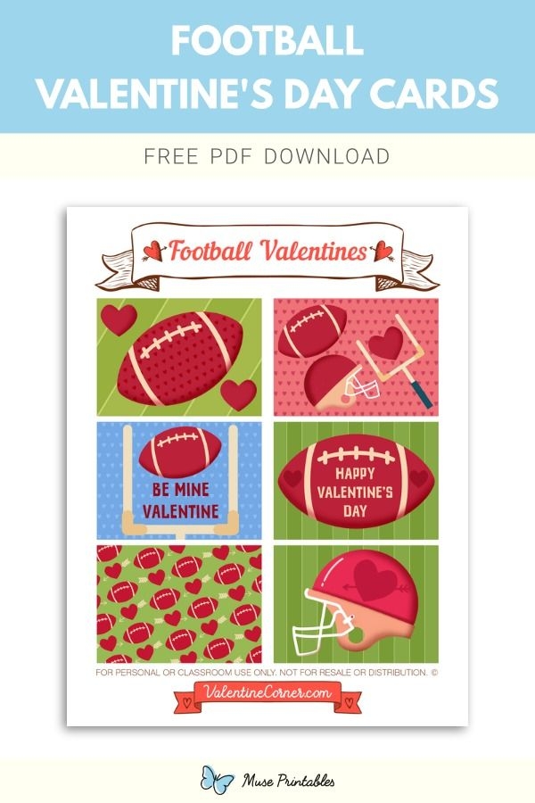Printable Football Valentines Valentine Day Cards Valentine 39 s Cards