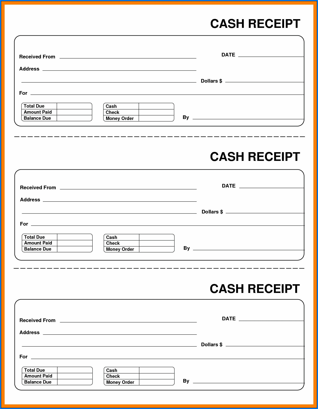 free printable receipts templates