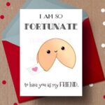 Printable Friend Valentine Card Friendship Card Fortune Cookie