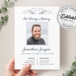 Printable Funeral Announcement Cards Printable Calendars AT A GLANCE