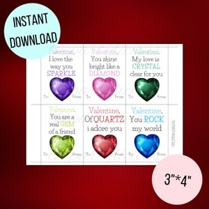 Printable Geode Valentine Cards Crystal Valentine Cards Classroom 