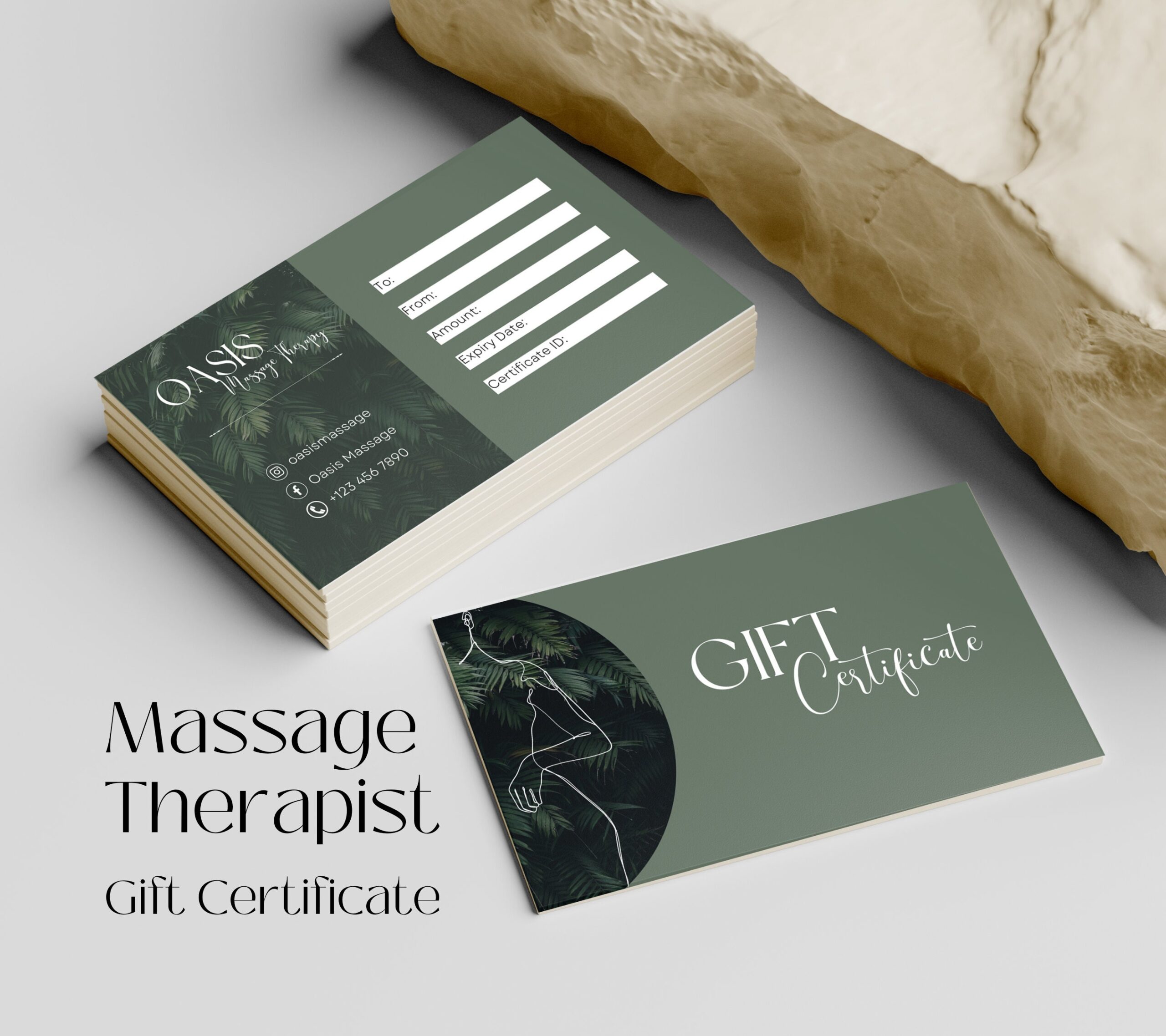 Printable Gift Card Template I Massage Therapist Gift Etsy
