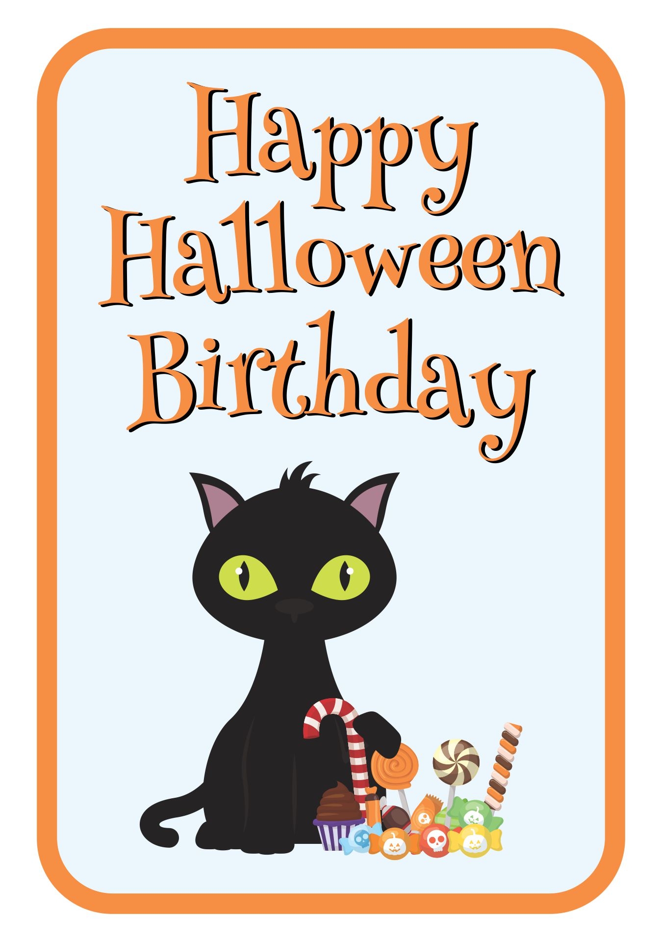 Printable Halloween Happy Birthday Cards