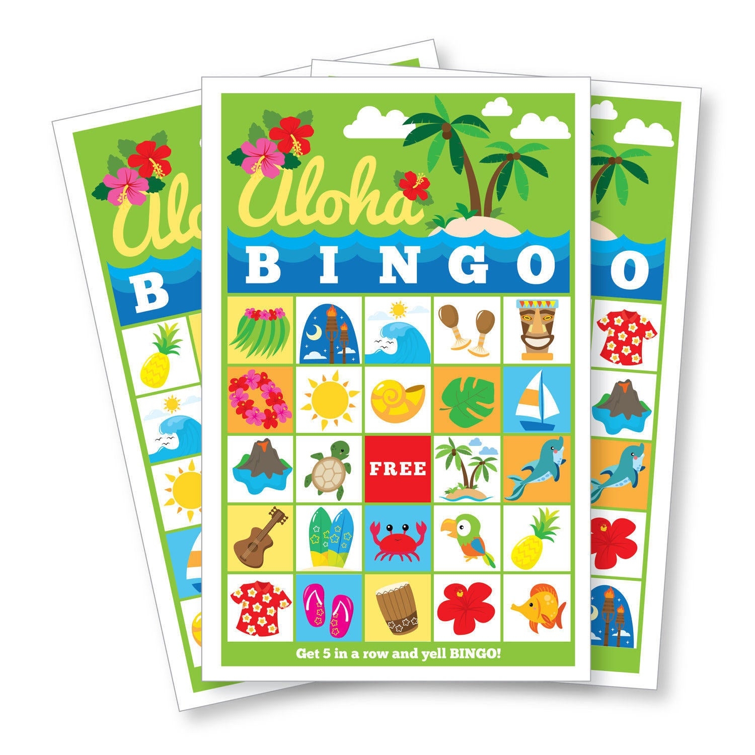 Printable Hawaiian Bingo Cards Printable Bingo Cards