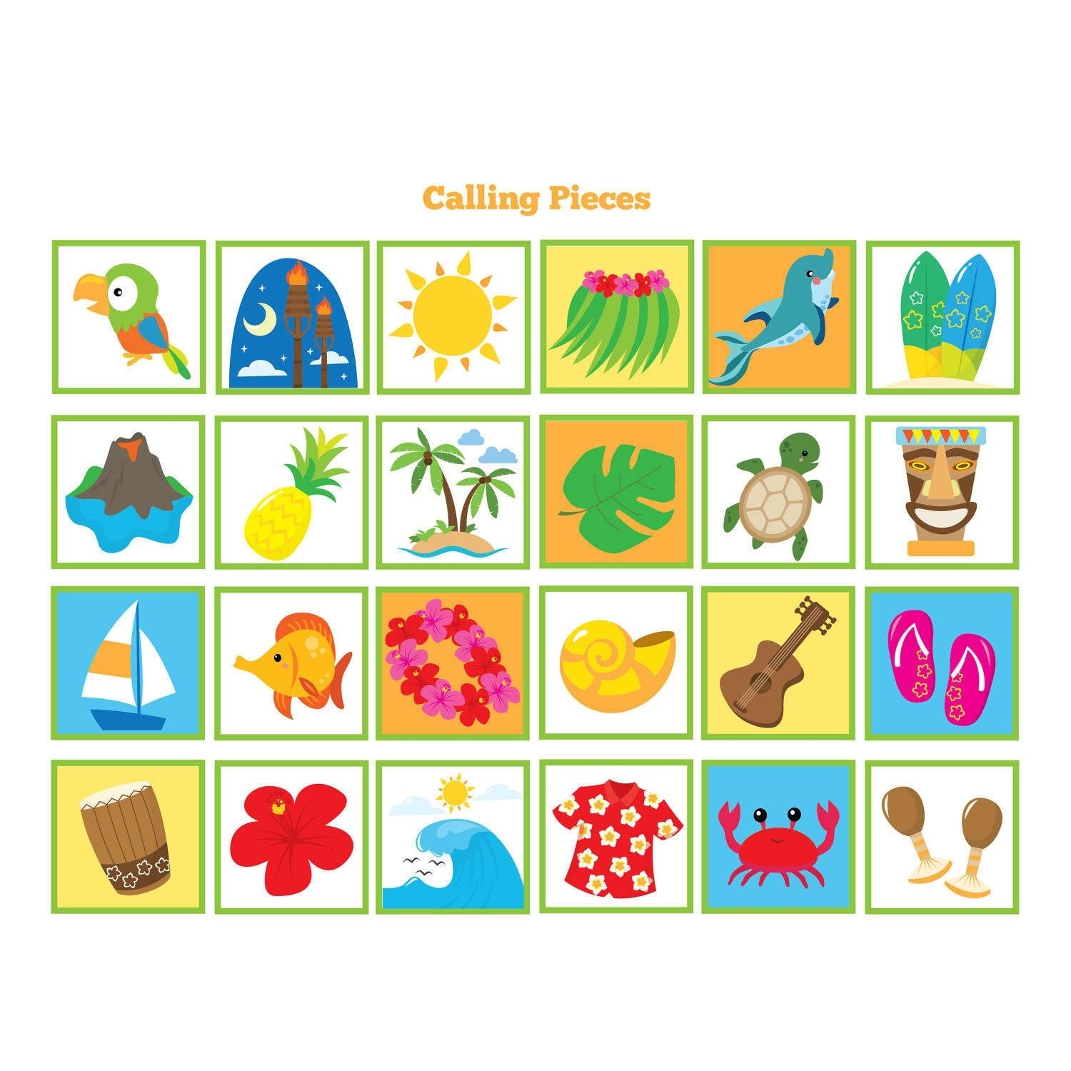 printable hawaiian bingo cards