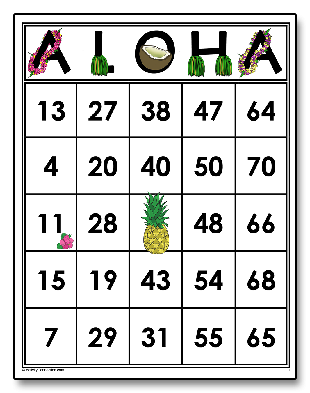 Printable Hawaiian Bingo Cards Printable Lab