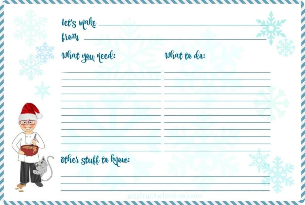 Printable Holiday Recipe Card Templates Printable Online