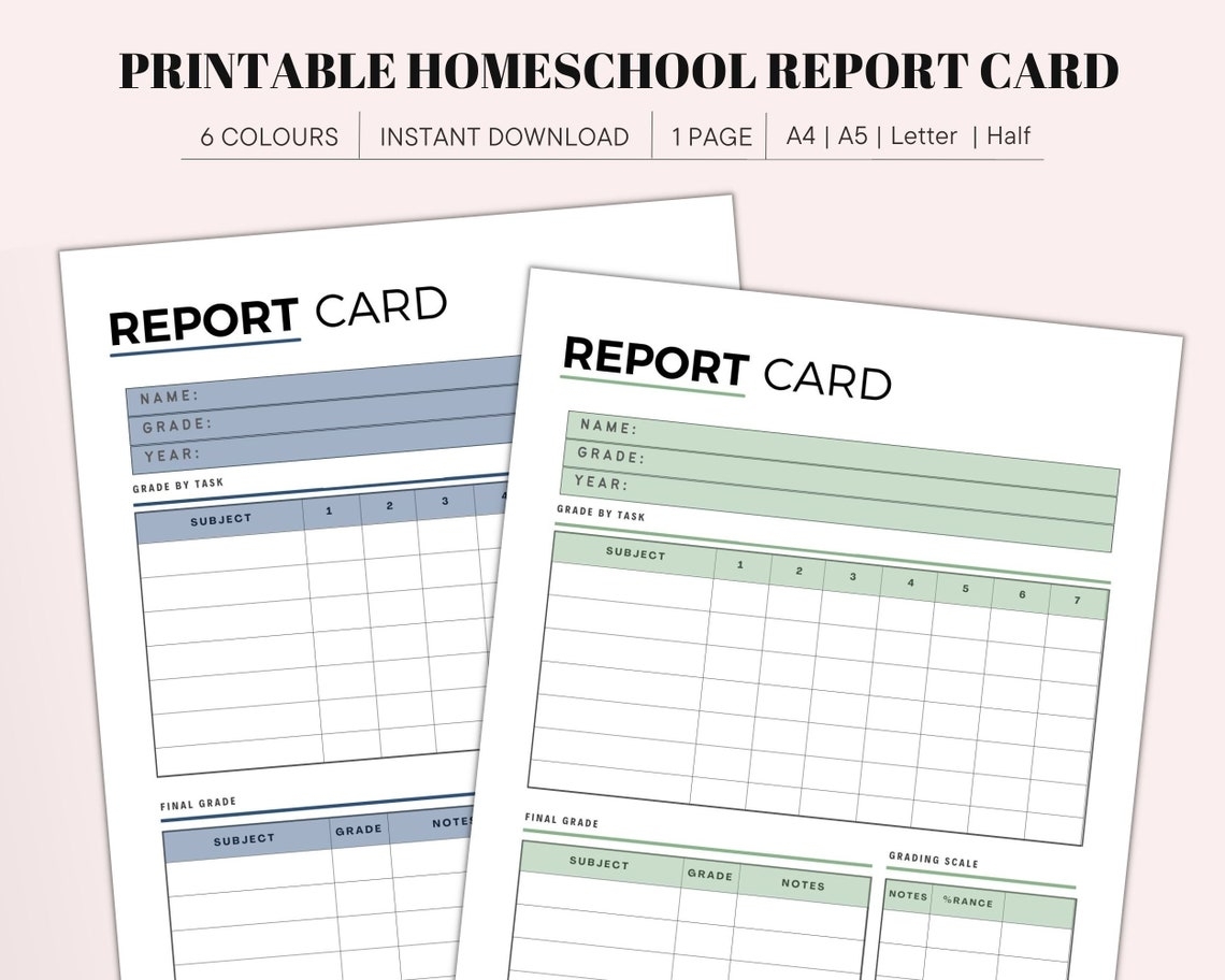 Printable Homeschool Report Card Homeschool Progress Reports Home 