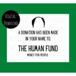 Printable Human Fund Card Digital Download Instant Download