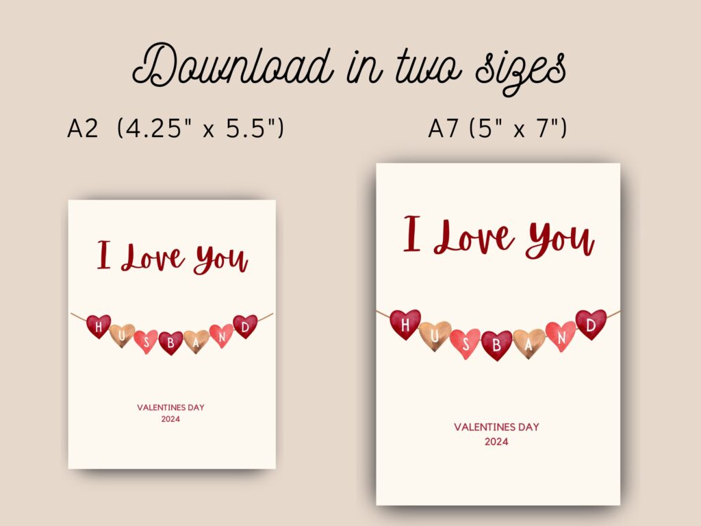 Printable Husband Valentine Card Instant Download Print At Home Card