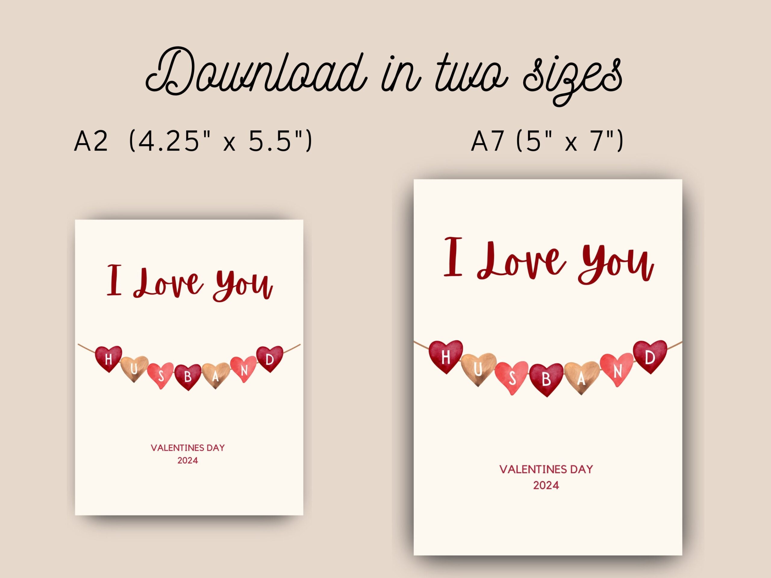Printable Husband Valentine Card Instant Download Print At Home Card 