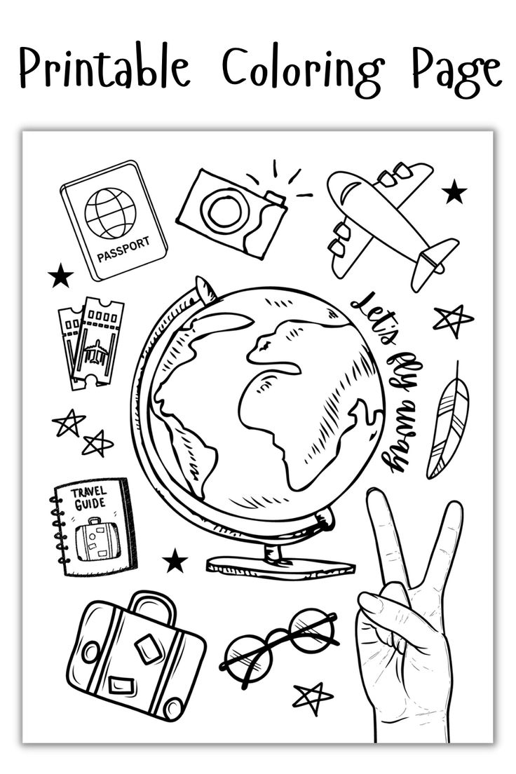 Printable Let 39 s Fly Away Travel Coloring Page Download Print Add 