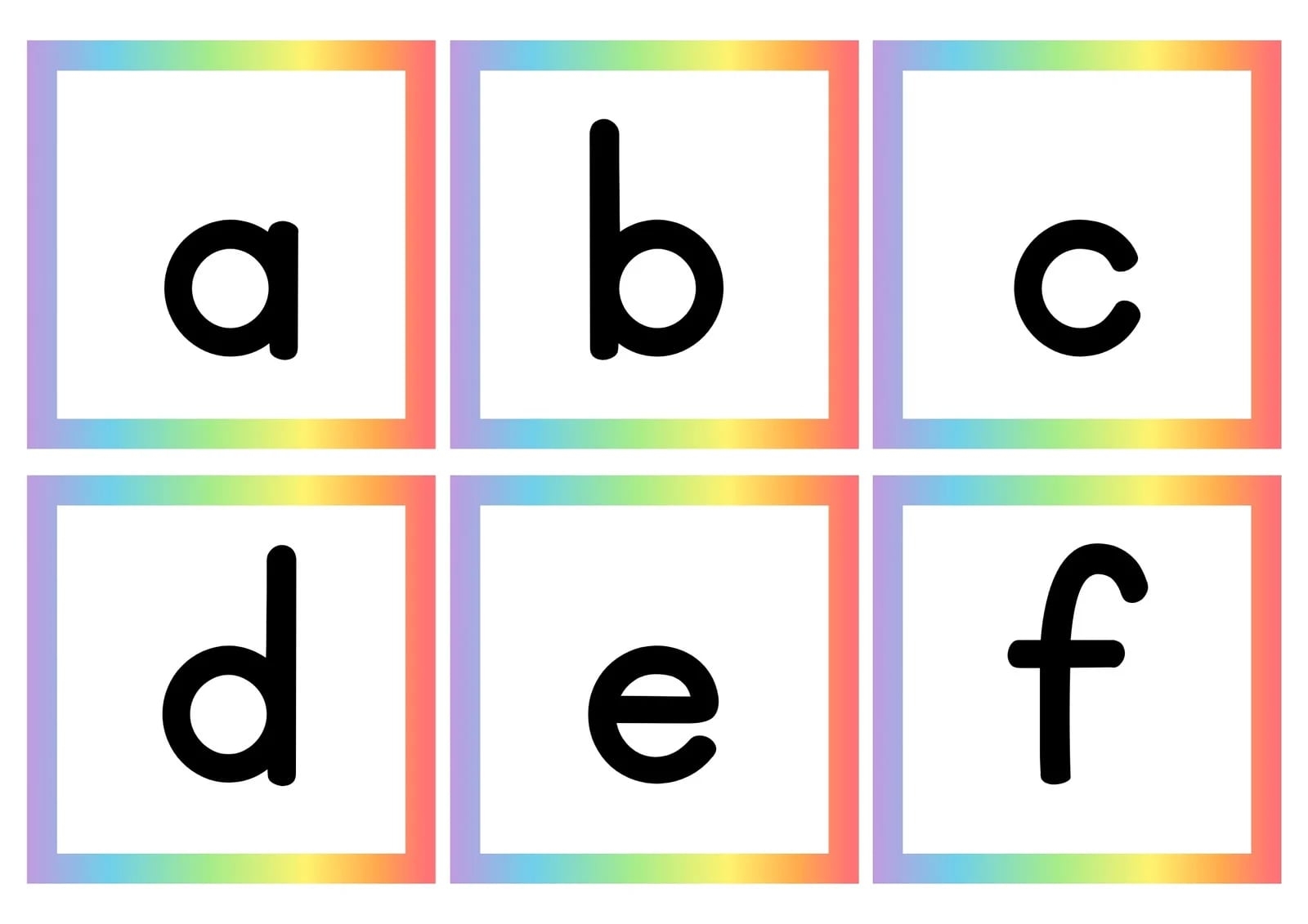 printable lower case alphabet flash cards