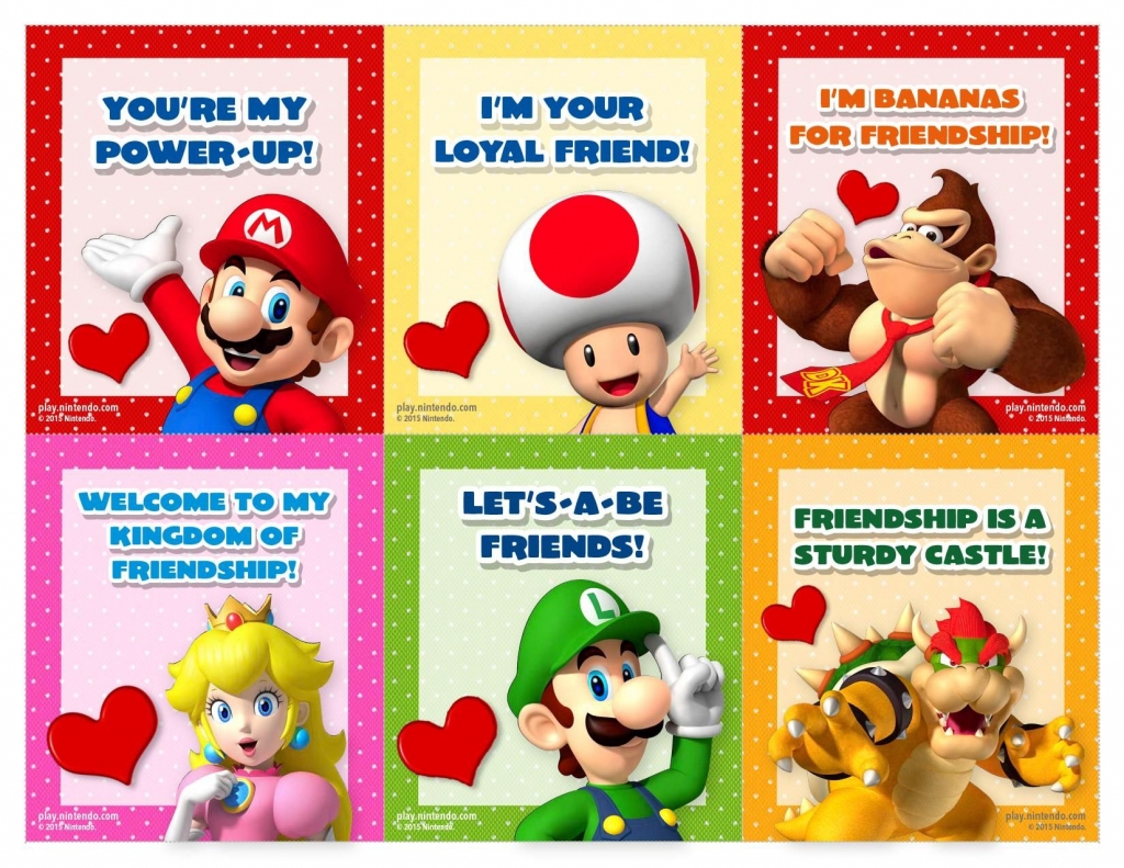 Printable Mario Valentines Cards Printable Card Free