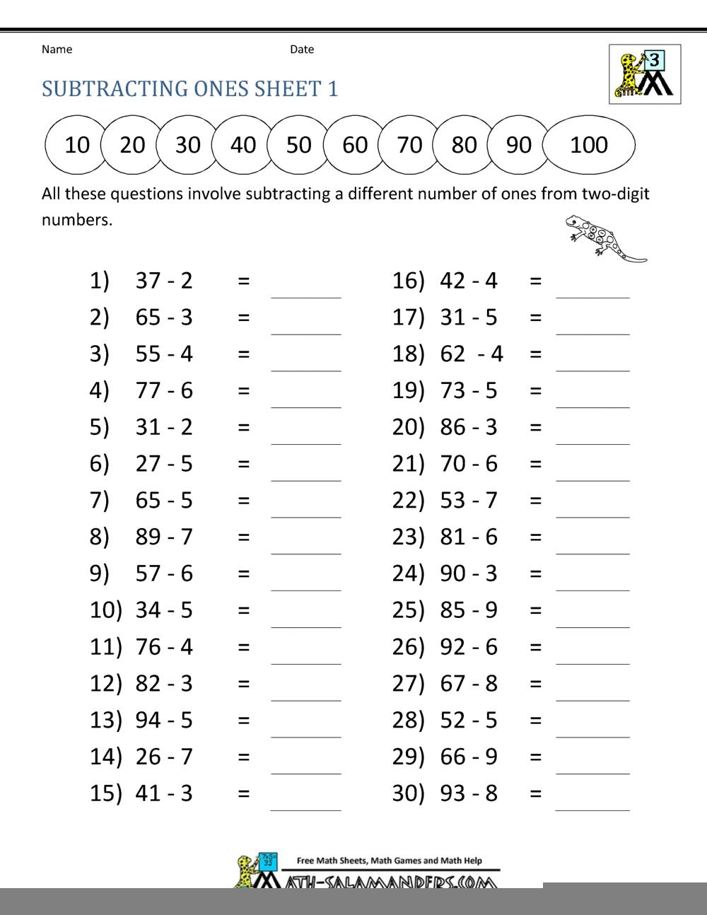 Printable Math Worksheets 3rd Grade Printable Worksheets