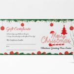Printable Merry Christmas Gift Certificate Template In Adobe Photoshop