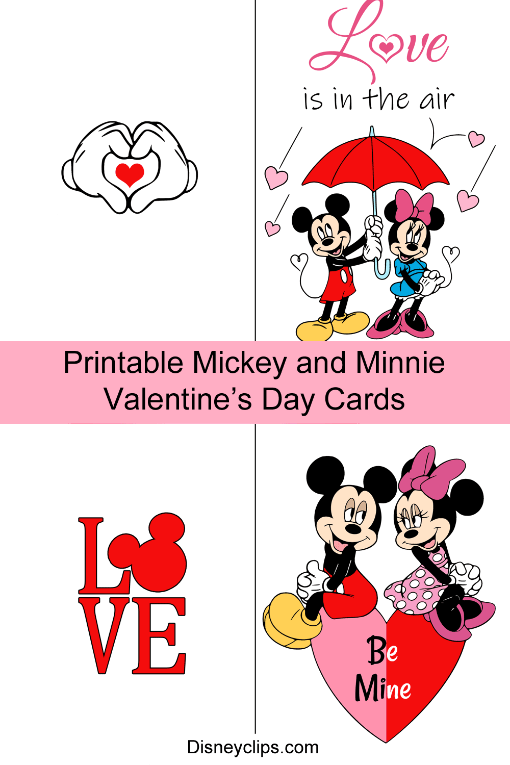 Printable Mickey Mouse Valentine 39 s Day Cards Disneyclips