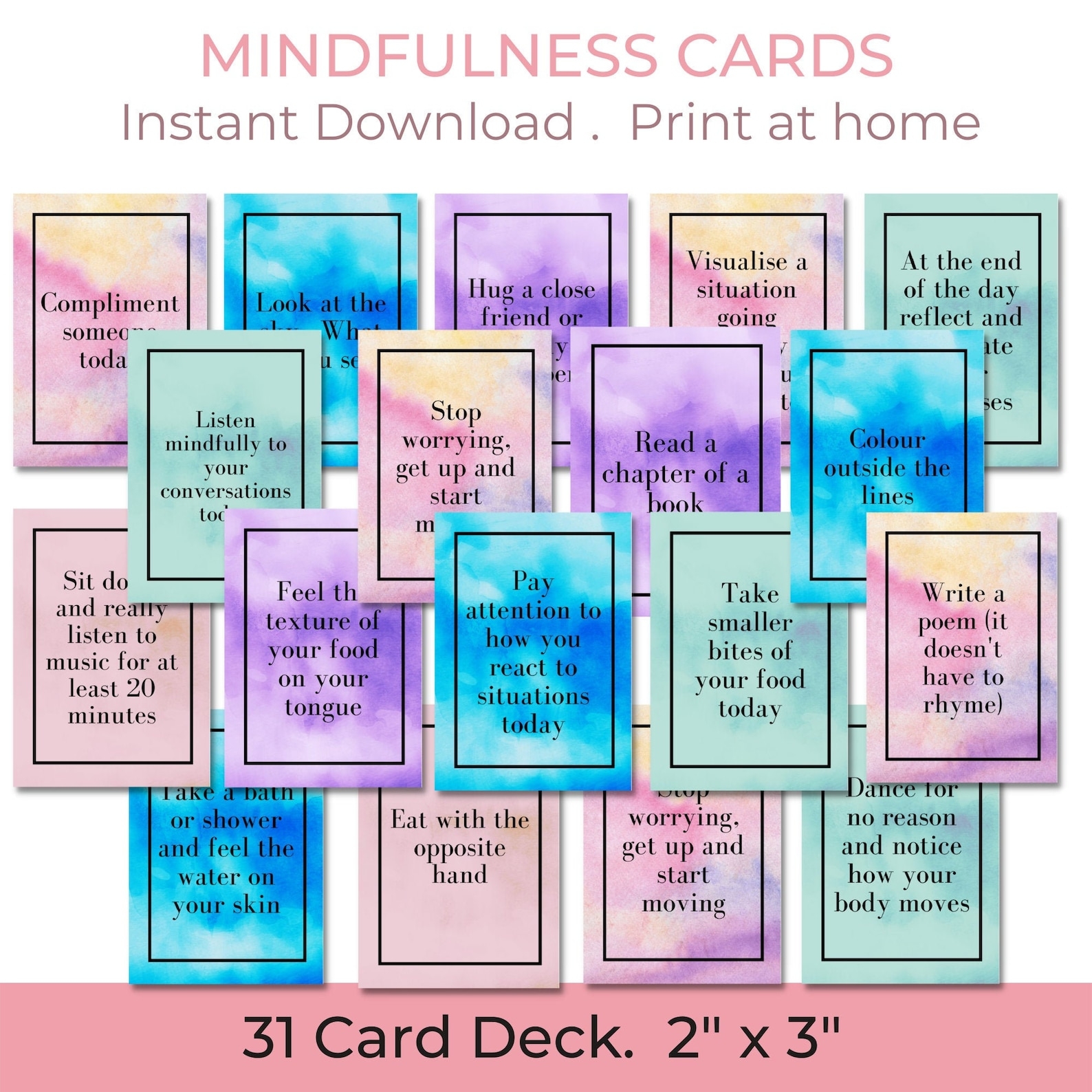 printable mindfulness activity cards