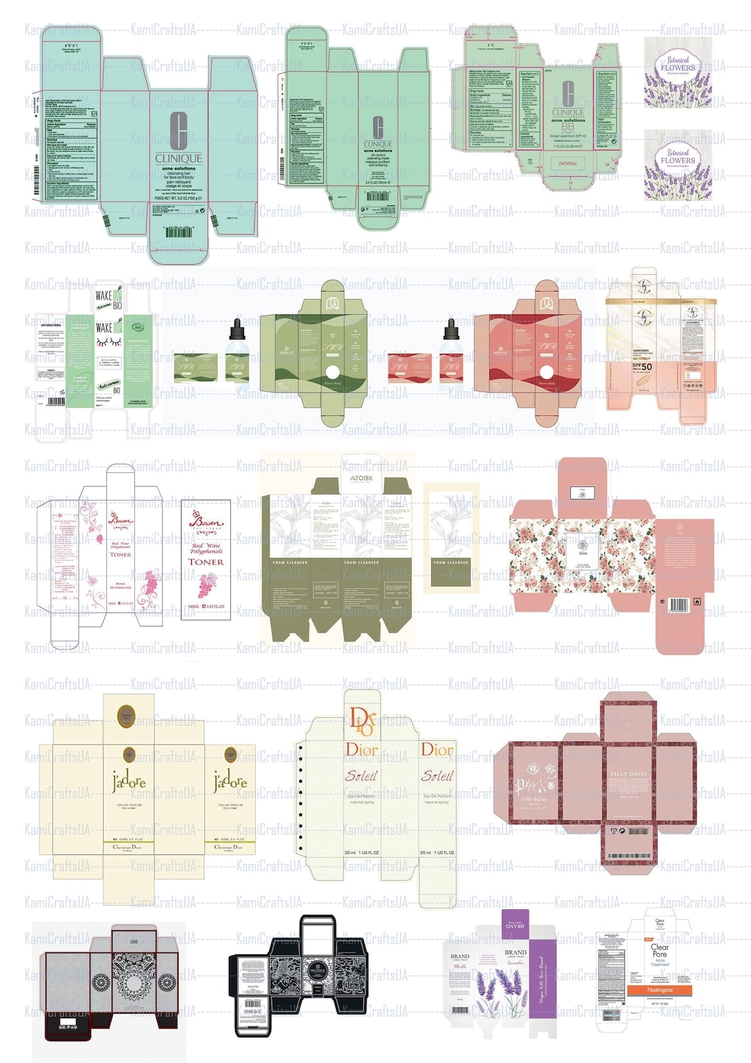 Printable Miniature Cosmetics And Perfume For Miniature Dollhouse 1 6 