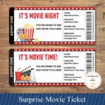 Printable MOVIE Gift Tickets Cinema Themed Gift Reveal Ticket