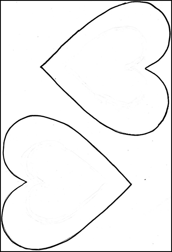 Printable Paper Heart Flower Craft Template
