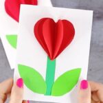 Printable Paper Heart Flower Craft Template