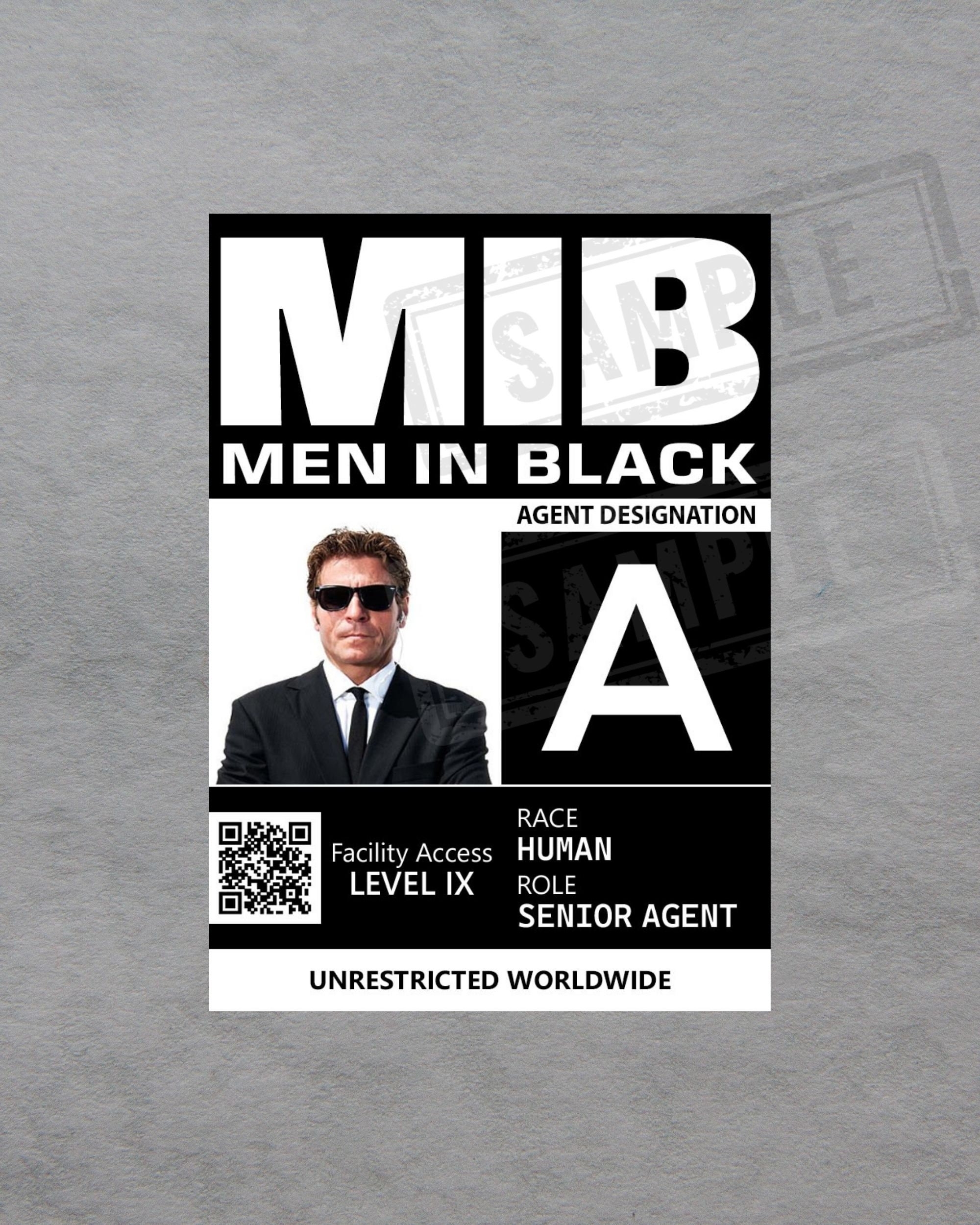 Printable Personalized MIB ID Card Men In Black ID Card Personalized 