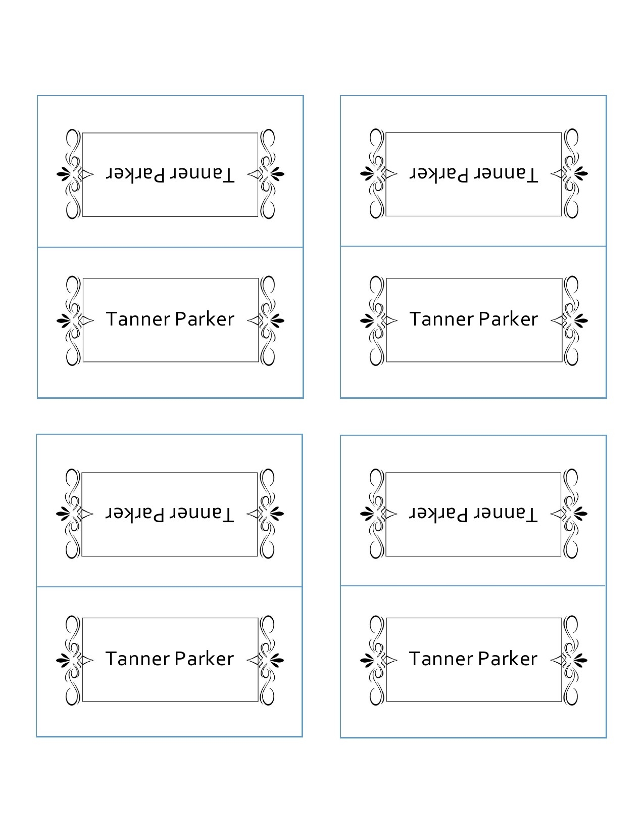 Printable Place Cards Template Word Printable Templates