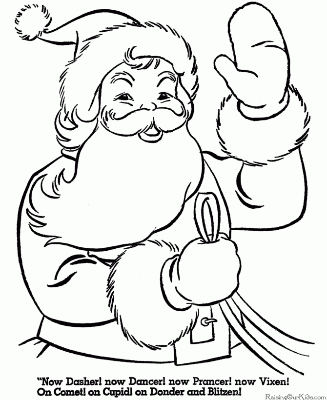 Printable Santa Coloring Pages Free 
