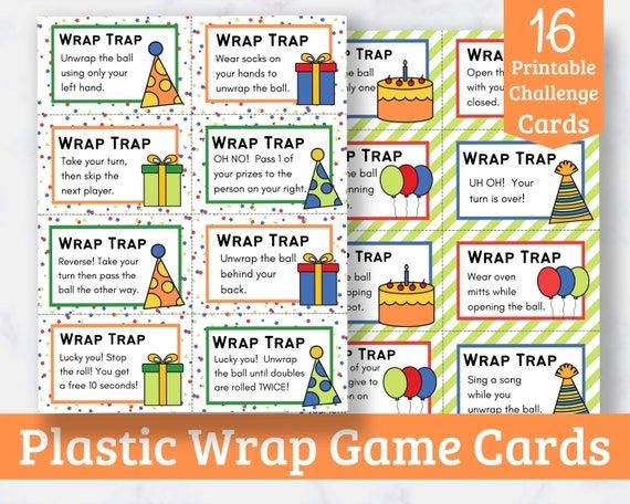printable coal cards for saran wrap game