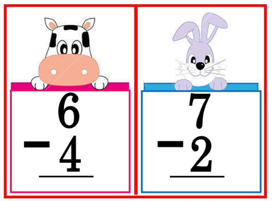 printable math flash cards subtraction