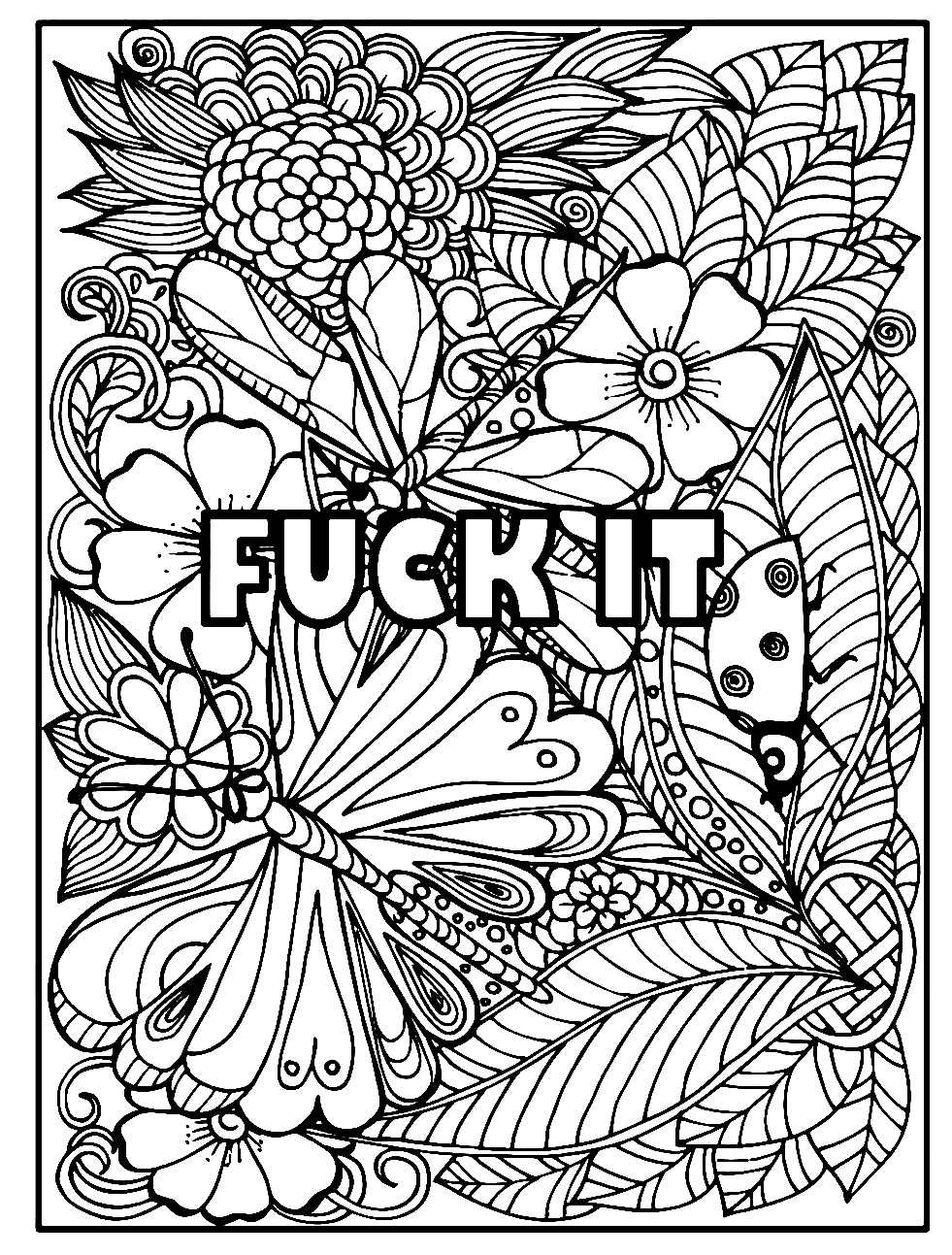 free printable adult coloring pages swear words