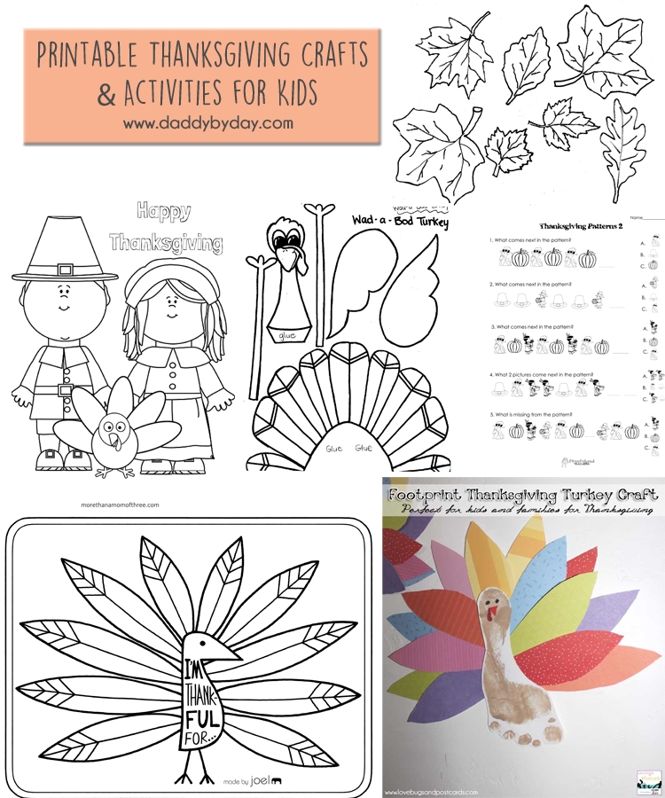 Printable Thanksgiving Crafts And Activities For Kids Daddy By Day