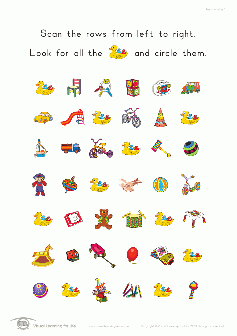 Printable Visual Scanning Worksheets For Adults Worksheets Samples