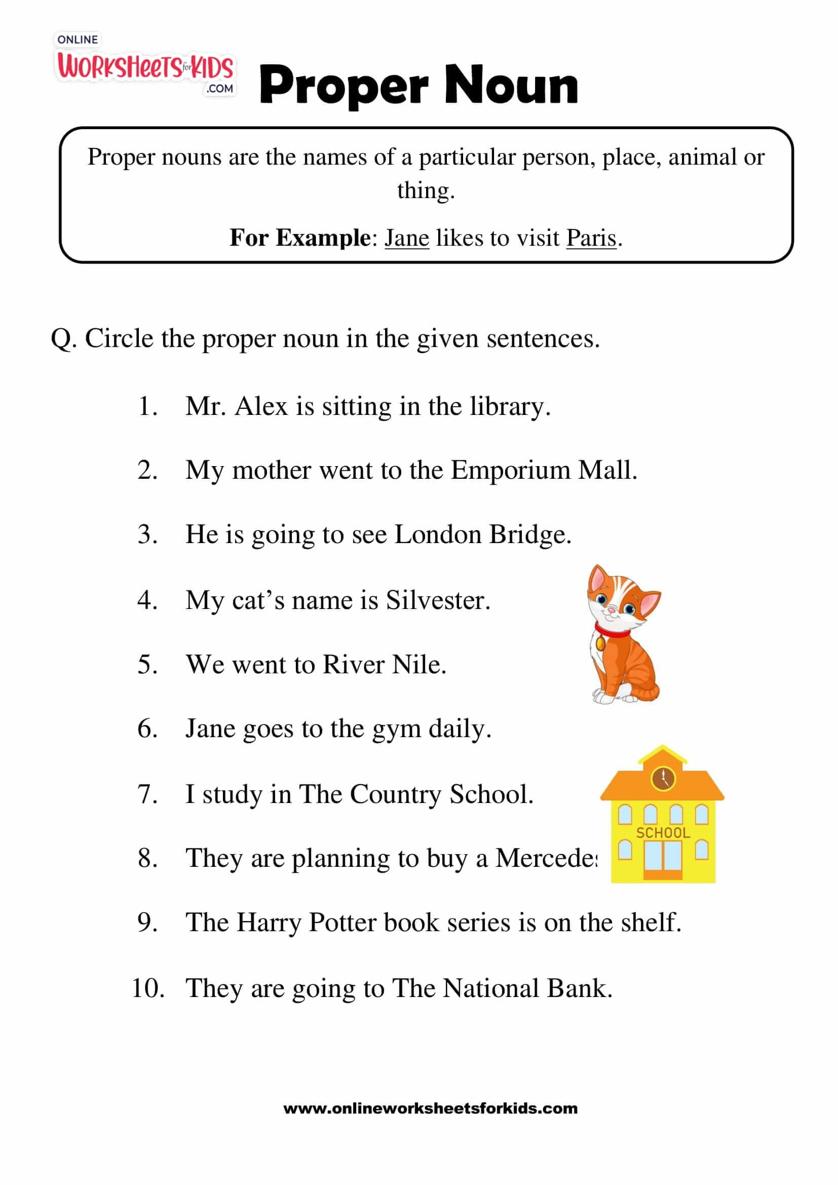 proper noun worksheet