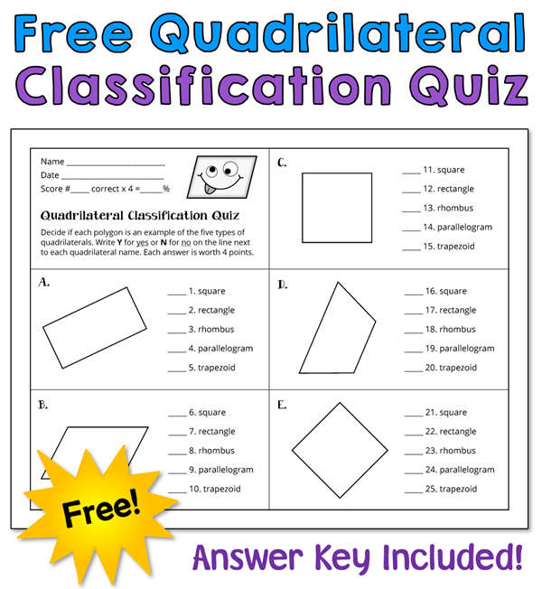Properties Of Quadrilaterals Worksheets K5 Learning Worksheets Library