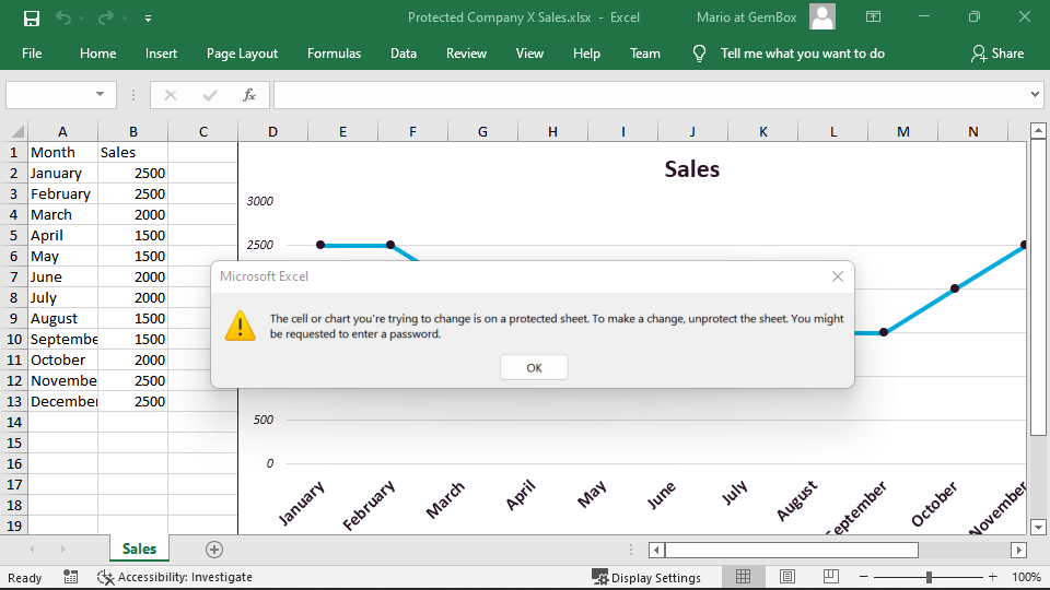 protect excel worksheet