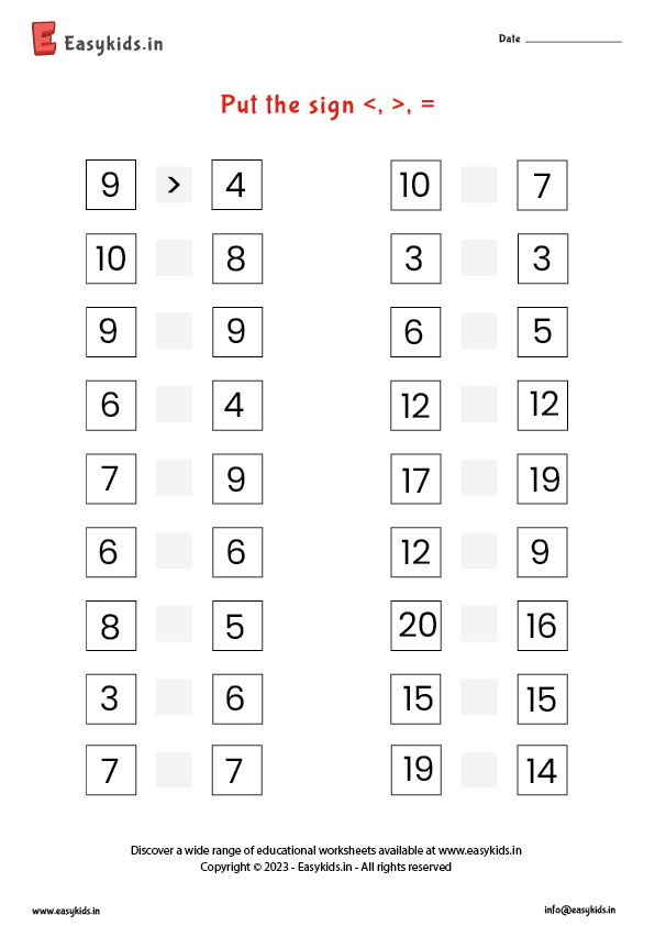 sign in worksheet