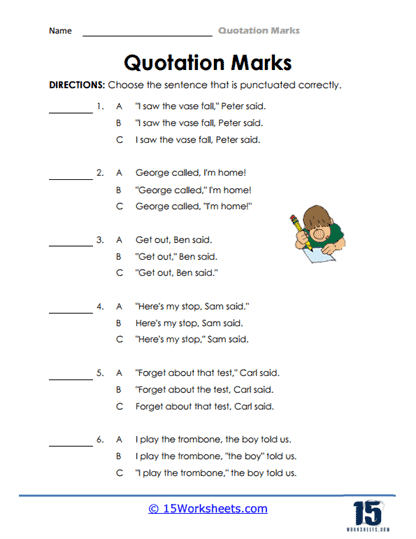 Quotation Marks 3 Sentences And Punctuation By URBrainy