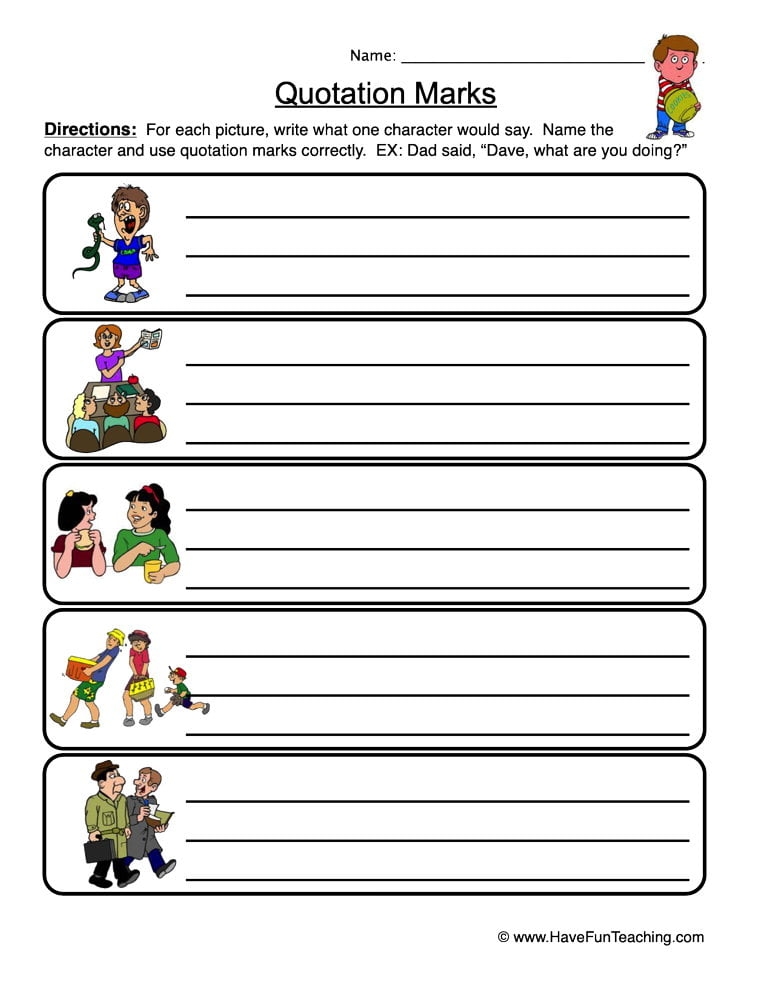 Quotation Marks Worksheets WorksheetsCity