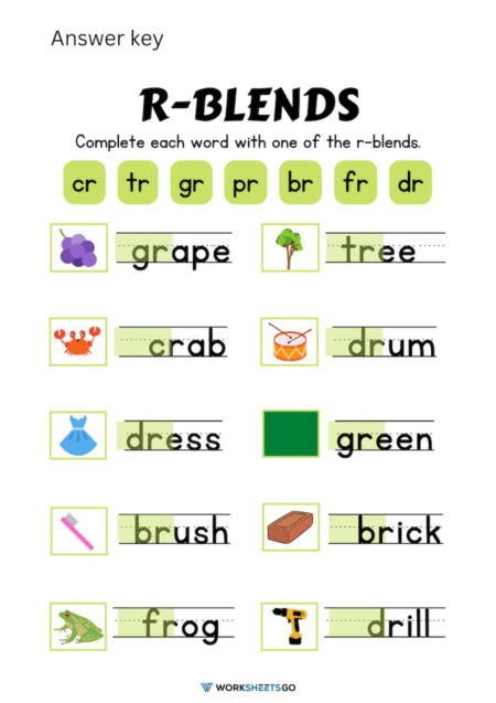 r blends worksheets
