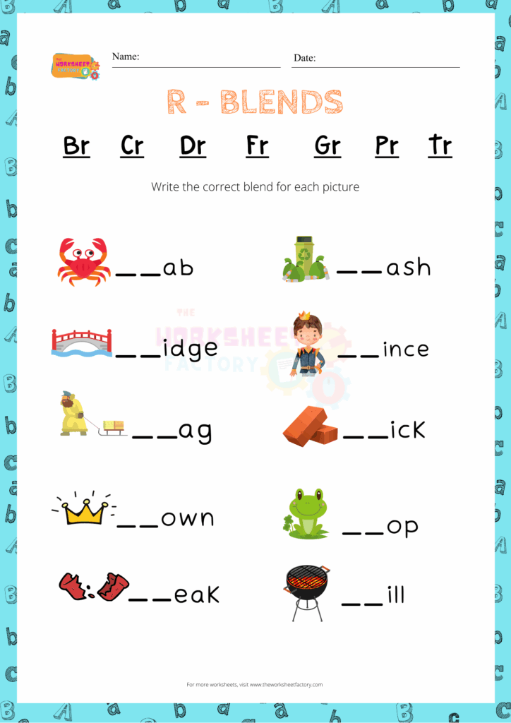 R Blends Writing The Worksheet Factory Worksheets Library