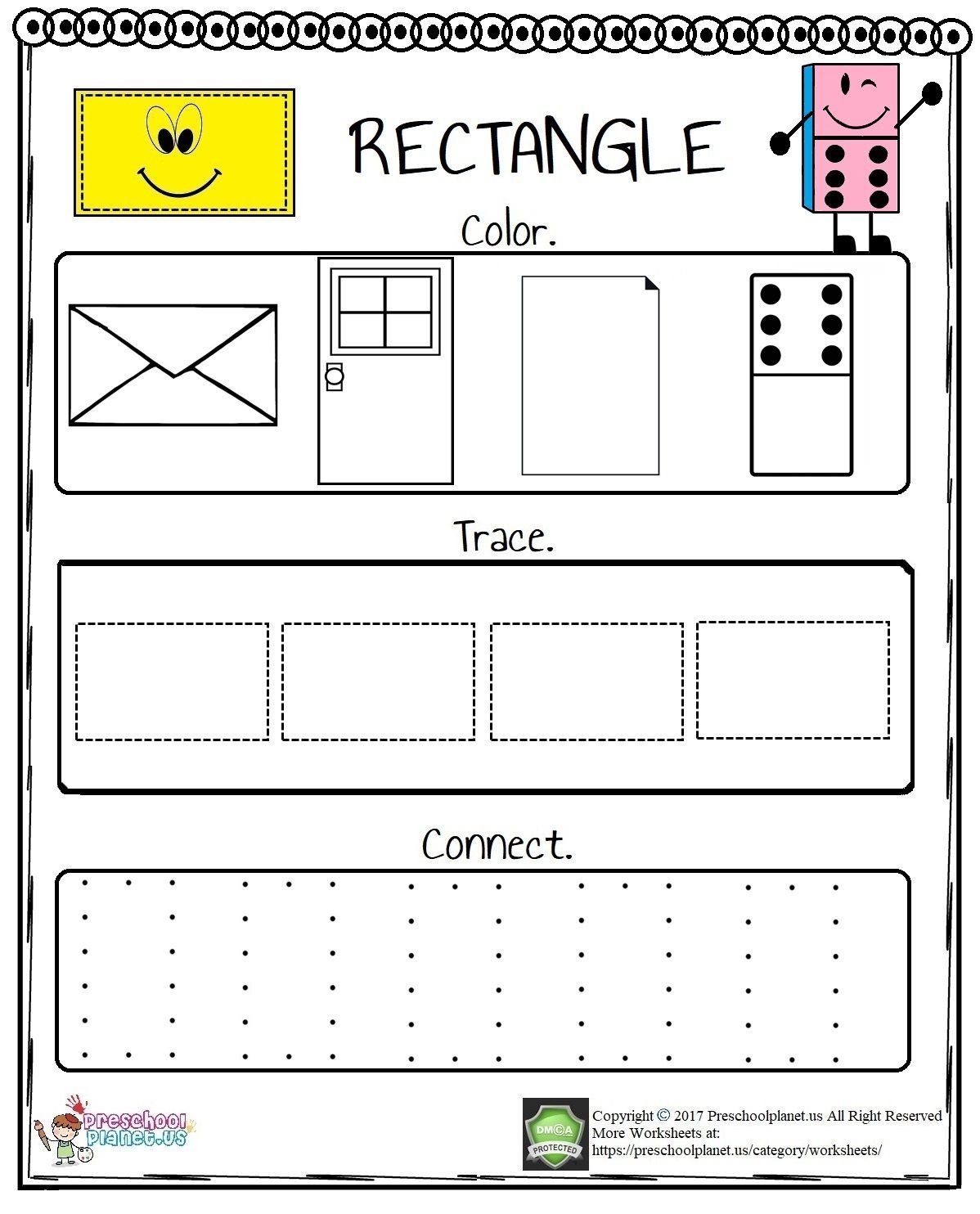 Rectangle Worksheet For Preschoolers