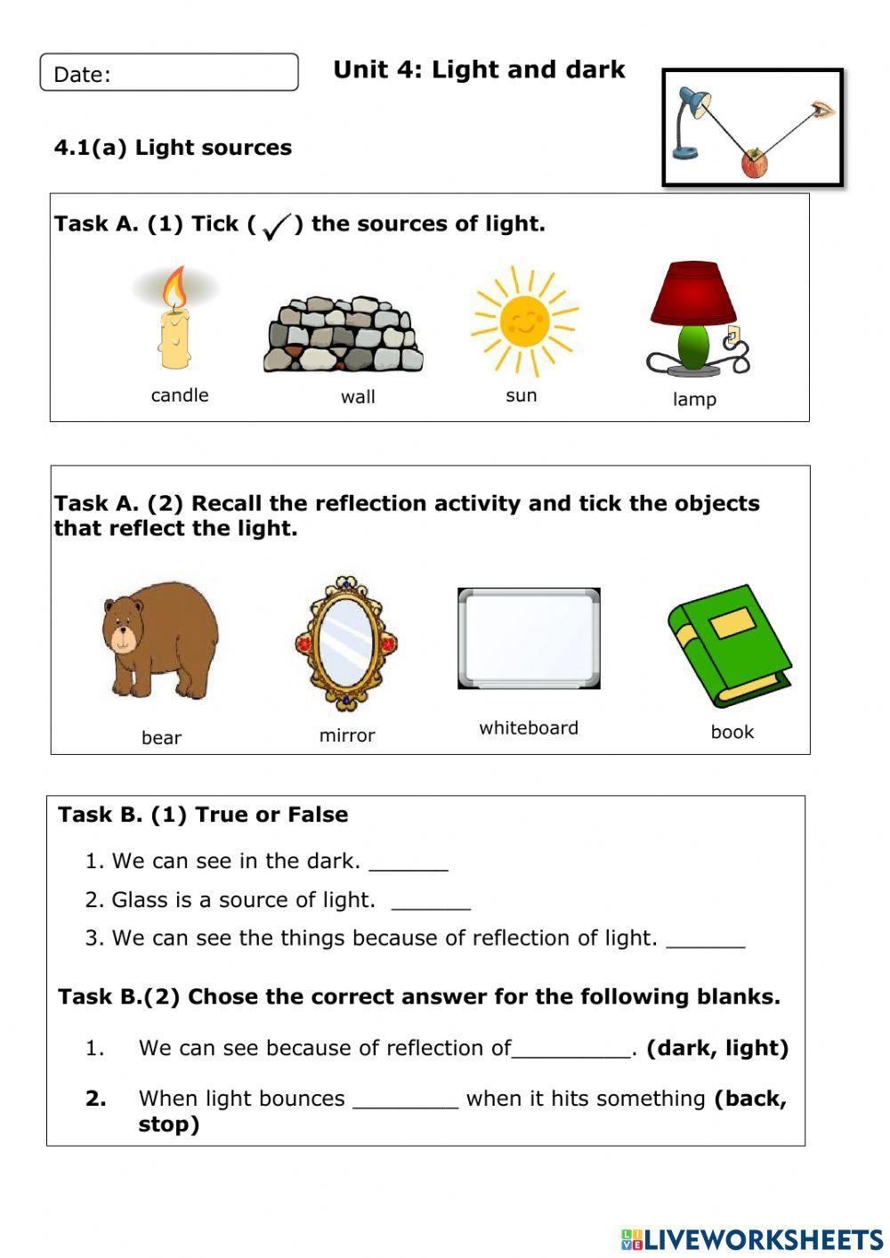 Refraction And Reflection Of Light Worksheet Worksheet Worksheets Library