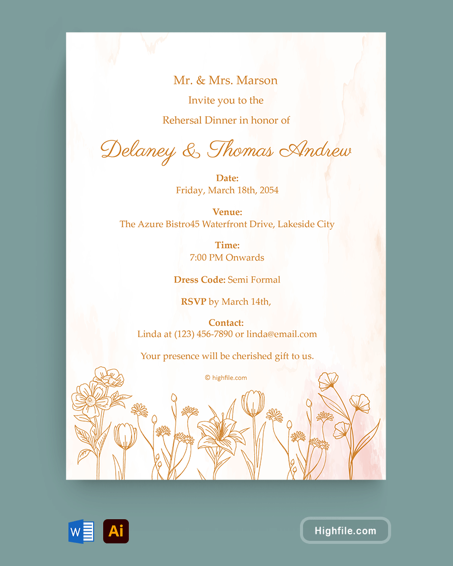 dinner invitation template word